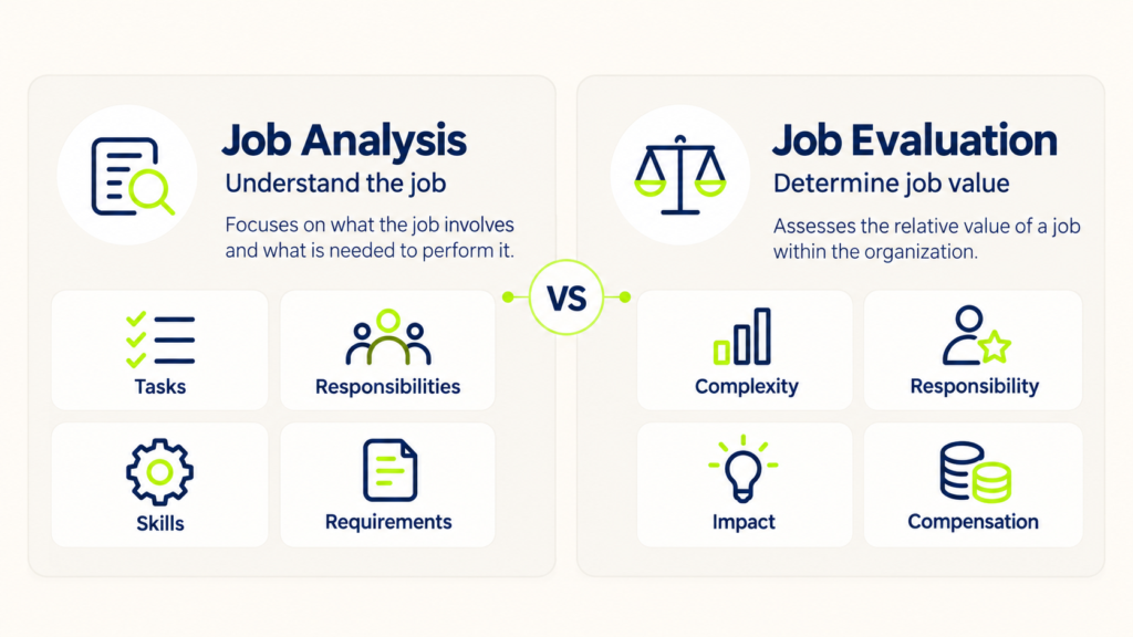 job analysis vs job evaluation the difference